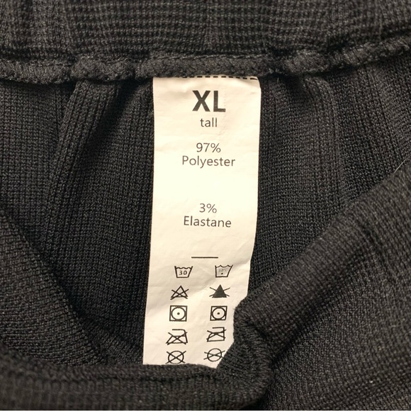 Halara High Waisted Wide Leg Pants Size XL Tall Waffle Fabric Pleated Black - Picture 15 of 16